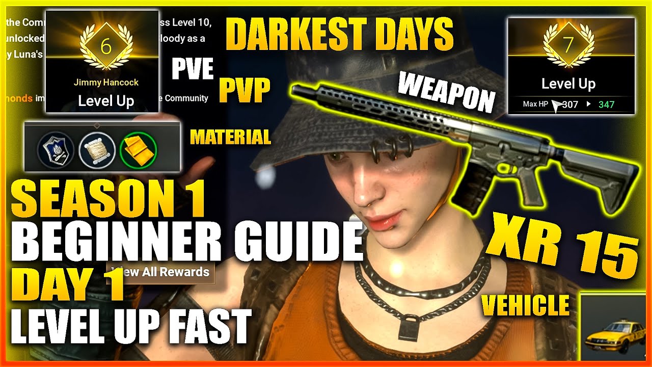 DARKEST DAYS SEASON 1 REVIEW | TIPS FOR BEGINNER GUIDE | LEVEL UP FAST | darkest days zombie pve