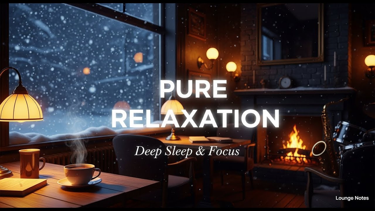 Ultimate Relaxation ☕️❄️🎶 4K: Snow Jazz Cafe Ambience for Deep Sleep & Focus