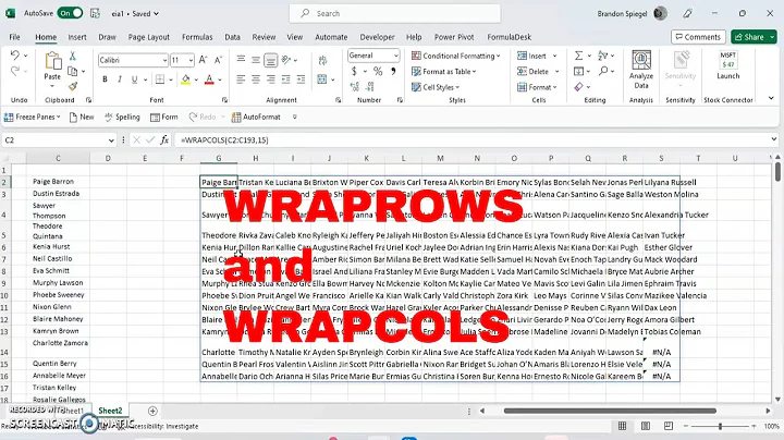 How to use the WRAPCOLS and WRAPROWS Functions in ...