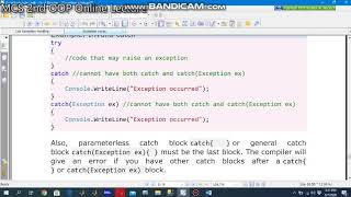 Exception Handling in Object Oriented Programming c# (part2)