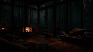 Notte magica nella baita: Caminetto, pioggia e suoni rilassanti per un sonno tranquillo