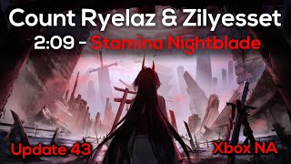 ESO - vLC Count Ryelaz & Zilyesset HM in 2:09 - Stamblade POV - Update 43 [Xbox NA]