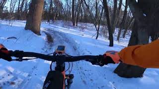 Snowmobiles share the ILRA multiuse trail and ruin the packed surface, but the ride goes on.