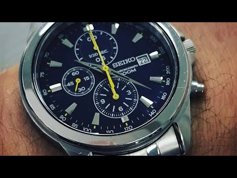 Seiko SKS Dress Watch- Chronograph 100m Blue Dial - YouTube