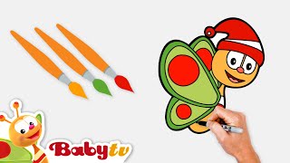 Como Desenhar Bebê Borboleta 🦋​ | Feliz Natal 🎄​🎉​| Colorir e desenhar para crianças @BabyTVPT