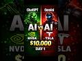 Day 1 — I gave AI $10,000 to invest (ChatGPT vs Gemini) #ai #investing #chatgpt #gemini #shorts