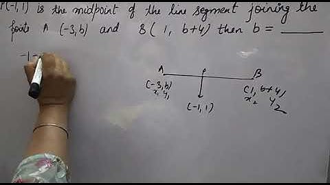 if P(-1,1)is the midpoint of the line segment joining the pointsA(-3,b)....