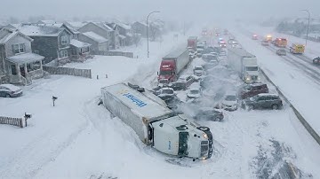 Canada Paralyzed! Massive Winter Storm Causes Dangerous Collisions in London Ontario
