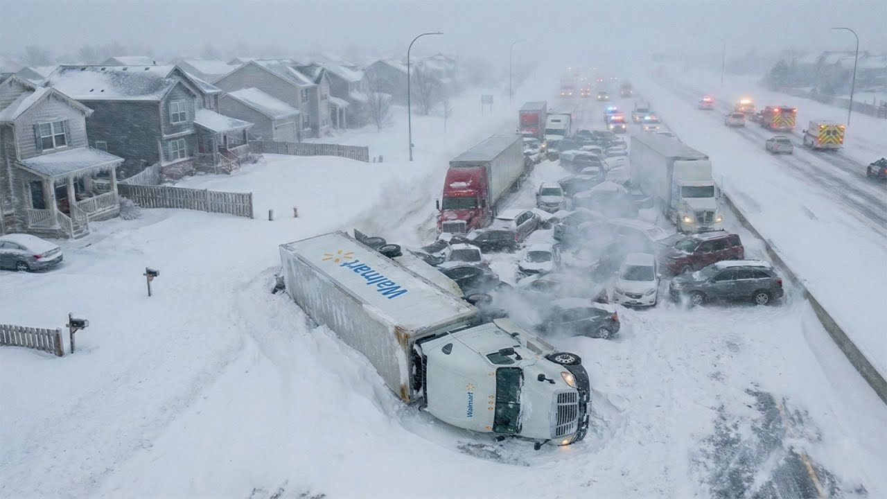 Canada Paralyzed! Massive Winter Storm Causes Dangerous Collisions in ...