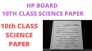 Hp board 10th class science paper 2019 | hp board 10th class paper 2019 |