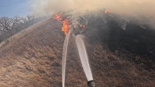 342 on a large grass fire helping Kanopolis