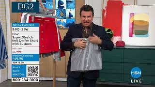 DG2 by Diane Gilman Super Stretch Knit Denim Skort with ...