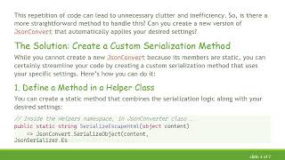 Streamlining Your JSON Serialization with JsonSerializerSettings in C#