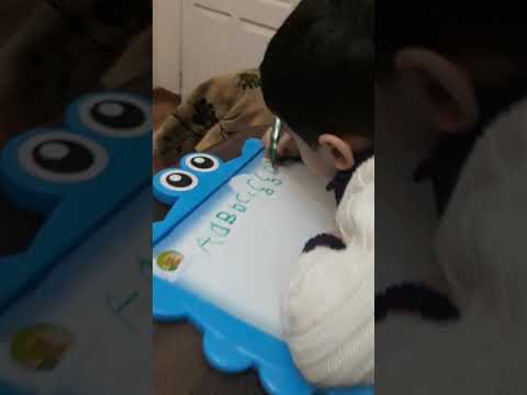 ƏLİFBA 3 years old boy writing azerbaijani alphabet