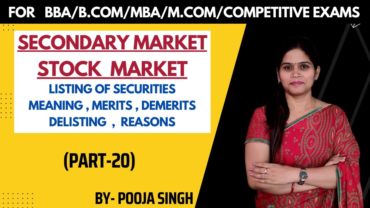 Listing of Securities | Share Market | Stock Exchange | SAPM | MBA | BBA | B.Com | BBA | Part 20 |