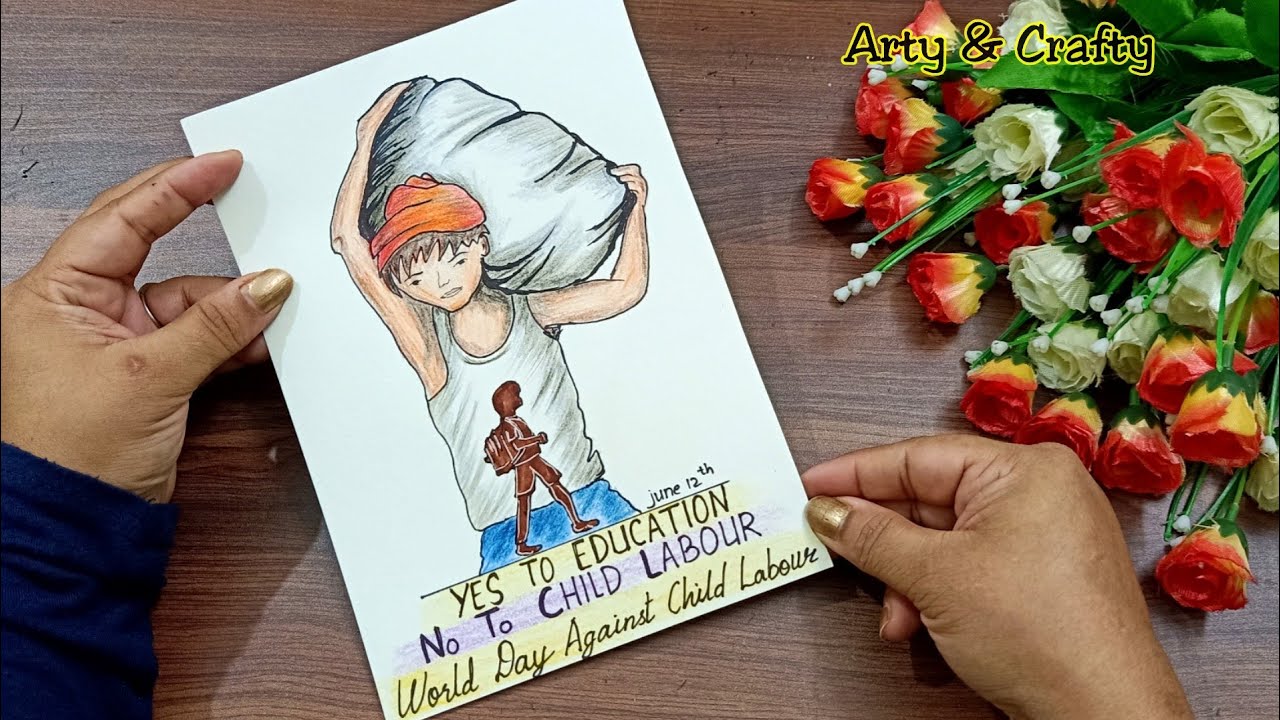 World Day Against Child Labour Drawing How To Draw Stop Child Day Poster Stop Child Labour Drawing Youtube