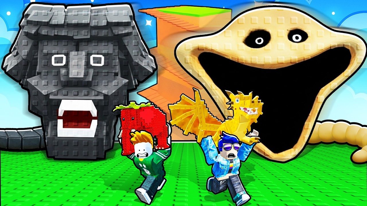 Escaping HUNGRY WORMS for BRAINROTS in ROBLOX