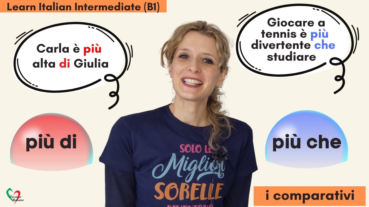 16. Learn Italian Intermediate (B1): I paragoni con Di e CHE- Making comparisons with DI and CHE
