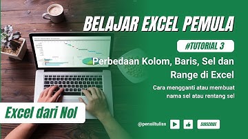 Perbedaan antara kolom, baris, sel dan range di Excel