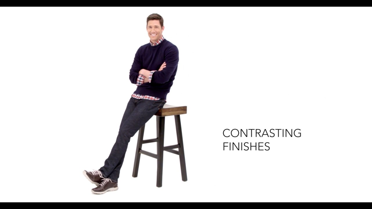 D548 030 GLOSCO Contrasting Finish Scoop Seating Bar Stool