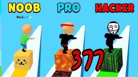 NOOB vs PRO vs HACKER in Cube Surfer ❤️ All Levels Gameplay