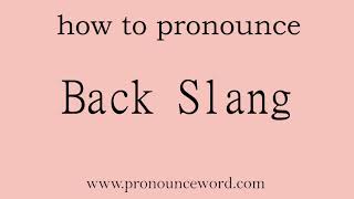 English Backslang