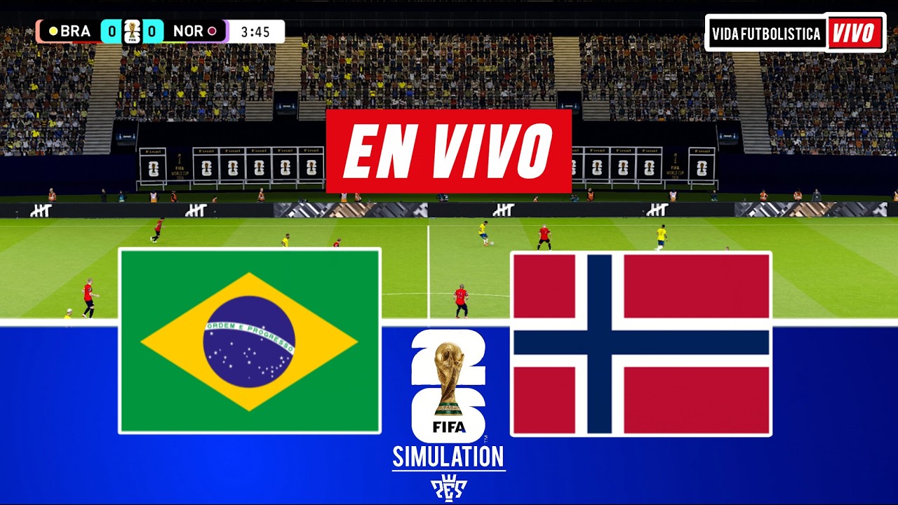 🔴 EN VIVO BRAZIL vs NORUEGA Copa Mundial de la FIFA 2026 8VOS | Simulation | Gameplay PES