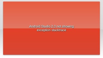 Android Studio 2.3 not showing exception stacktrace