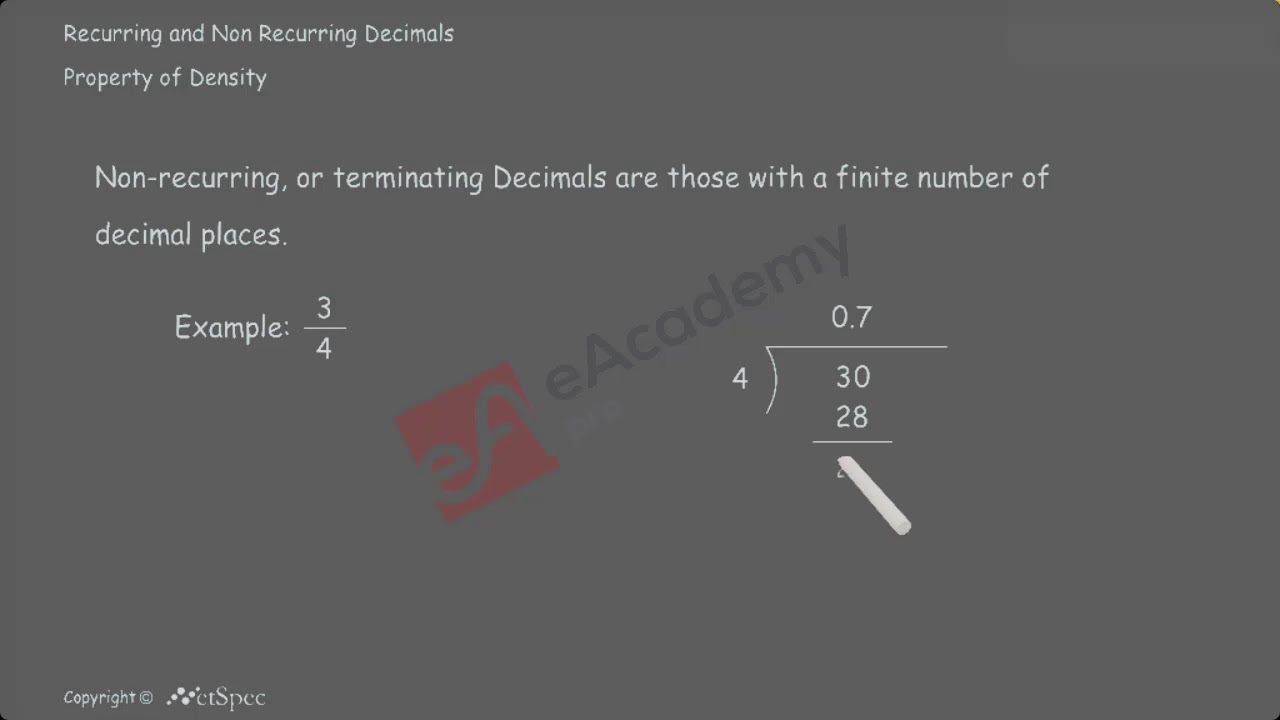 Recurring and non recurring decimals vid youtube