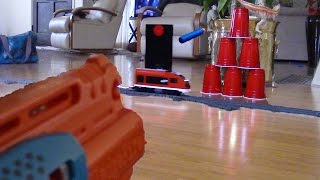 Lego City train with Nerf target