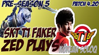 SKT T1 Faker INSANE Zed Plays