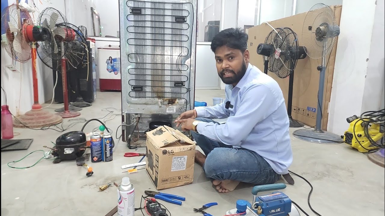 How to Change Compressor & Gas Charging ⛽️ फ्रिज का कंप्रेशर बदलकर गैस चार्ज करना सीखें New💡idea
