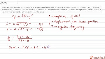 A particle moving with SHM in a straight line has a speed of `6m//s` with when 4m from