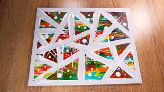 Geometric Triangles Abstract Painting In Acrylics | Simple & Easy | Ambient Vibes
