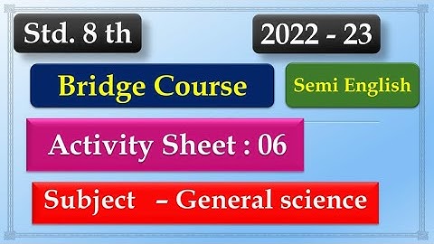 8th Class Science Bridge Course Activity 6 Semi English | Setu abhyaskram 8th class science day 6