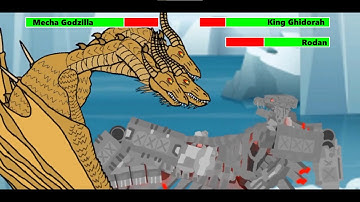 [DC2] Mechagodzilla vs King Ghidorah | ANIMATION with healthbars