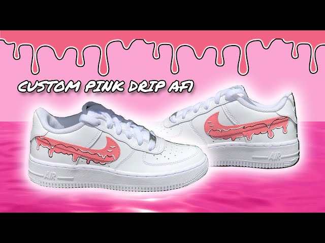 Nike Air Force 1 pink Drip custom – Bendita Customs