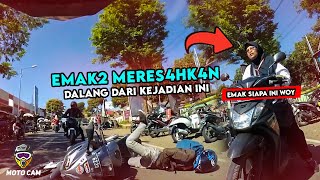 Muka Tanpa Dosa !! Nyungsep Akibat Emak2 - Ojol Trobos Lampu Merah Bikin Celaka - Touring Cr4$h