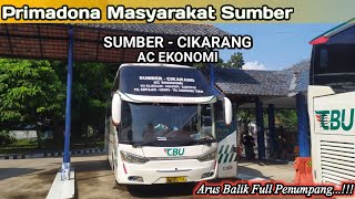 Arus Balik Lebaran Bus CBU Sumber - Cikarang Full Muatan...!!!