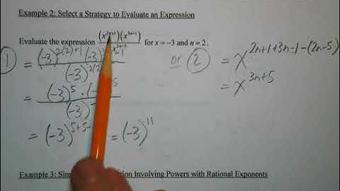 MCR3U - Simplifying Algebraic Expressions Using Exponents