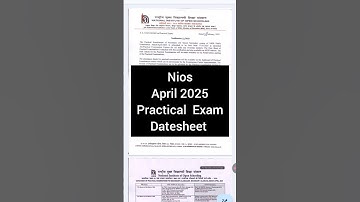 Nios April 2025 Practical Exam Datesheet #nios #datesheet2025 #niosexamupdates