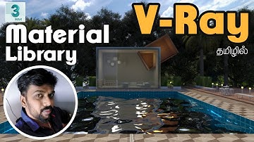 How to use Vray Material Library on 3ds max tutorial in tamil தமிழ்