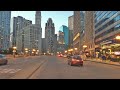 Chicago 4K - Sunset Drive - Driving Downtown