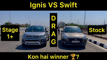 Maruti swift VS Ignis| Drag race| 1.2NA | इतना तगड़ा मुक़ाबला 🫡🏁🏆