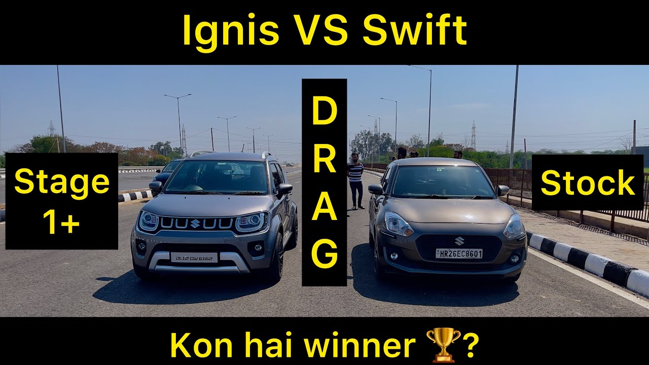 Maruti Swift против Ignis | Дрэг-рейсинг | 1.2NA | Какая жёсткая конкуренция 🫡🏁🏆