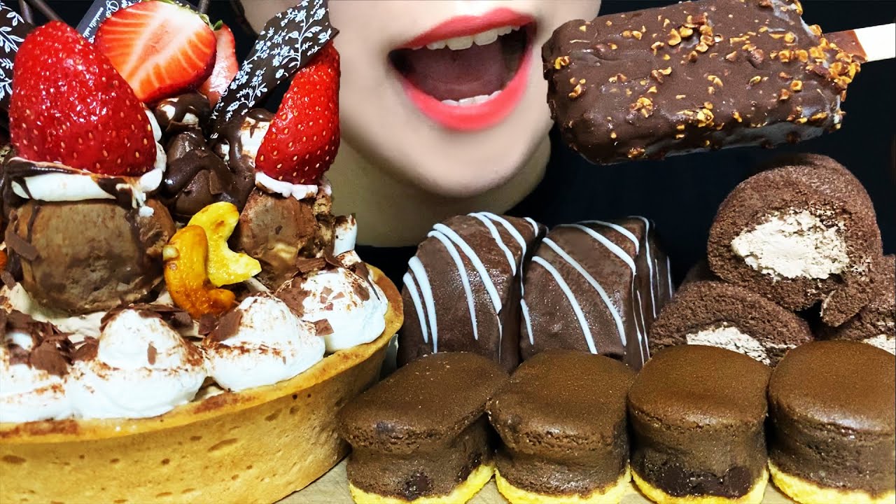 咀嚼音 Asmr チョコレートタルトを食べる音 ホール食い ケーキ大食いモッパン スイーツ Chocolate Cake Party Mukbang No Talking 초콜릿 케이크 먹방 Youtube