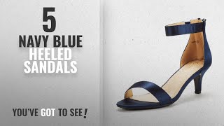Top 5 Navy Blue Heeled Sandals [2018]: DREAM PAIRS Women's Fiona Navy Satin Fashion Stilettos Open