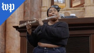 Lizzo plays James Madison's flute at Library of Congress screenshot 5