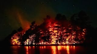 Firefighters battle overnight blaze on Pushaw Lake island