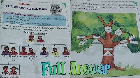 || 4th STD EVS|| lesson -16  The changing families|| full answer
